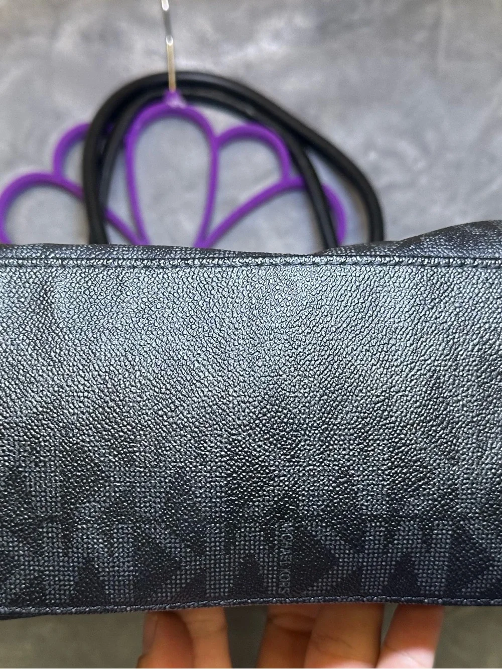 BRAND NEW Michael Kors Black Leather MK Charm Tote